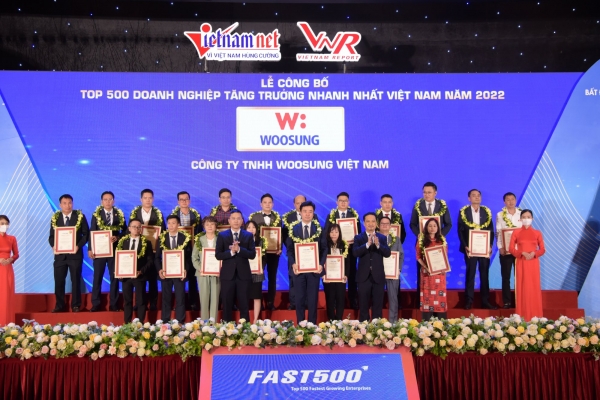 Công ty Woosung Việt Nam xếp hạng 90/500 doanh nghiệp tăng trưởng nhanh nhất Việt Nam (FAST500)