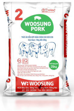 Woosung Pork 2 - Thức ăn hỗn hợp hoàn chỉnh cho heo con từ 10kg đến 20 kg